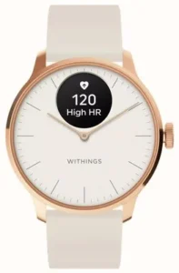 Withings ScanWatch 2 - Hybrid Smartwatch with ECG (38mm) White Hybrid Dial / Grey Silicone Watch HWA10-MODEL 2-ALL-INT