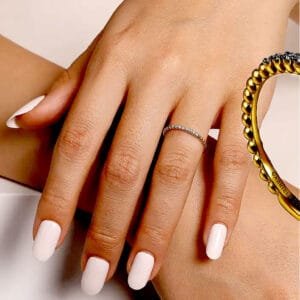 14K Yellow Gold Bujukan Bead and Diamond Stackable Ring