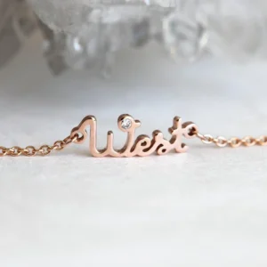 Simple Rose Gold Personalized Bracelet, Name Bracelet