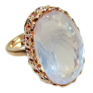 Rose Quartz 14k Gold over .925 Sterling Silver incredible Ring