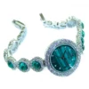 Precious Authentic Malachite .925 Sterling Silver handmade Bracelet Watch - Image 2