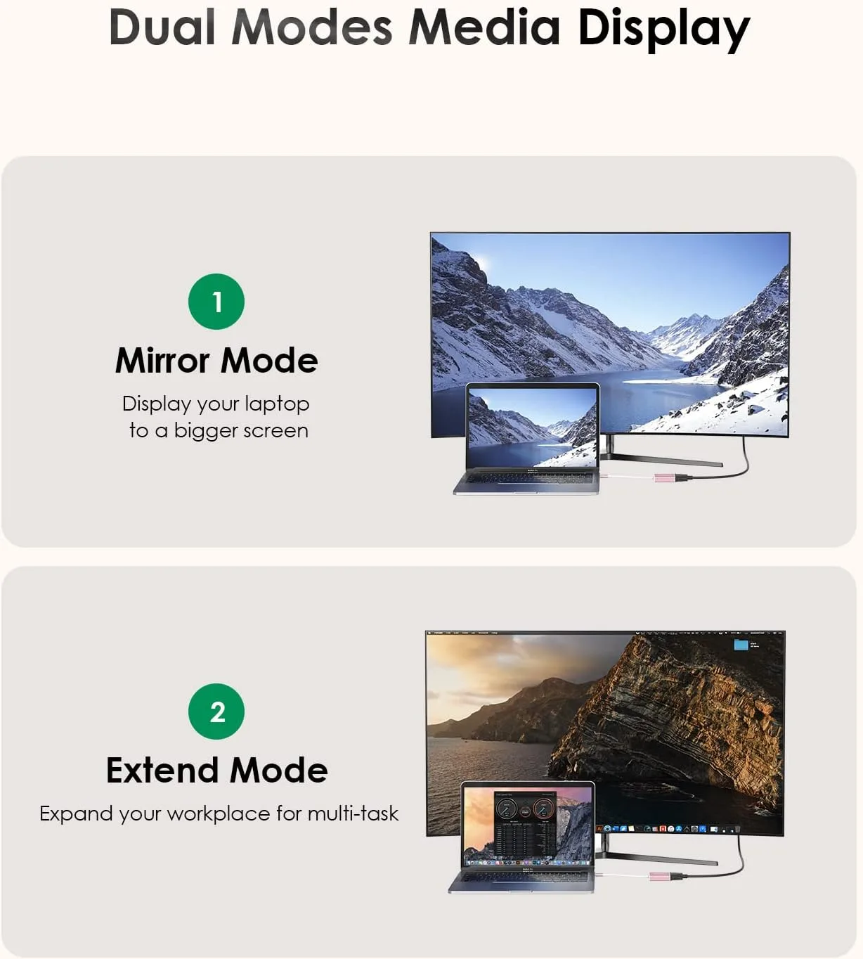 LENTION USB C to VGA Cable Adapter Type C to VGA - Image 3