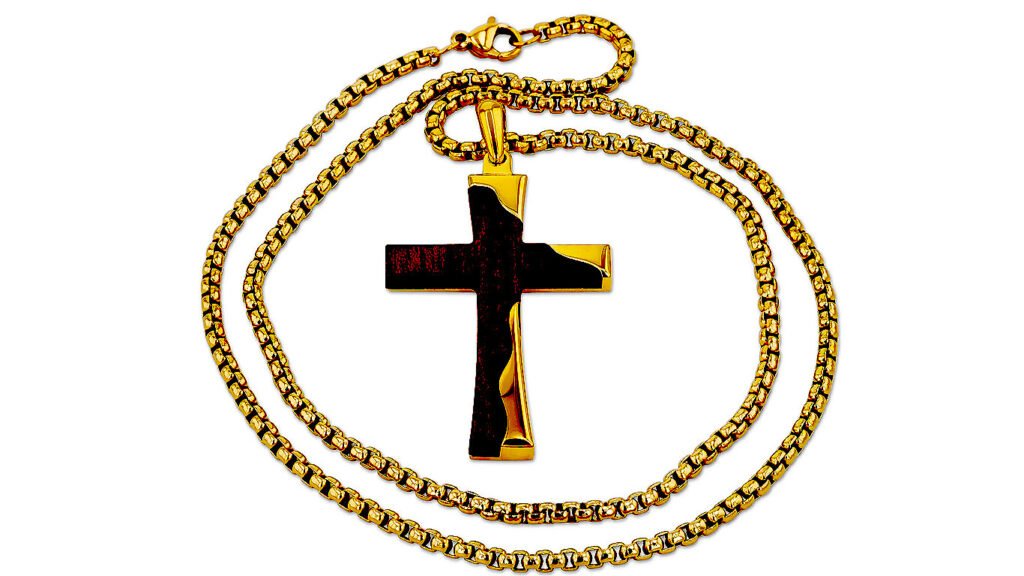 Gold Stainless Steel Cross Pendant