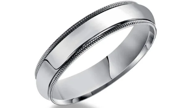 14k White Gold Wedding Band