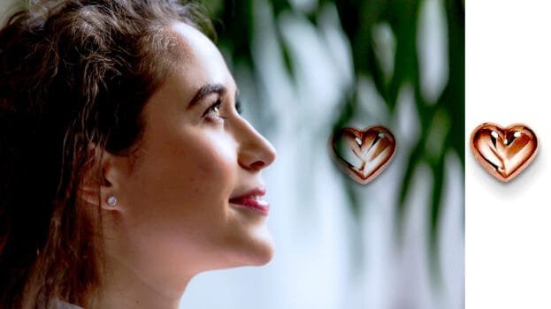 Gold Heart Post Earrings