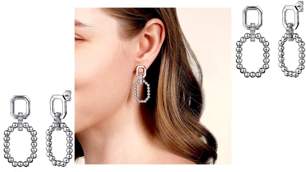 Product details Item Code EG15095SVJWS Division Gabriel Silver Collection Bujukan Style Drop Metal Type 925 Silver Gemstone White Sapphire