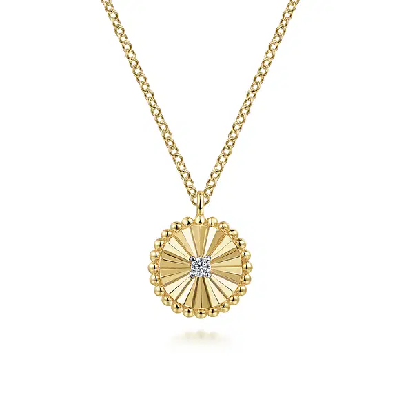 Diamond-Cut---14K-White-Yellow-Gold-Bujukan-Diamond-Cut-Pendant-Necklace~NK6862M45JJ-1 Pendant Necklace Diamond Cut Pendant Necklace