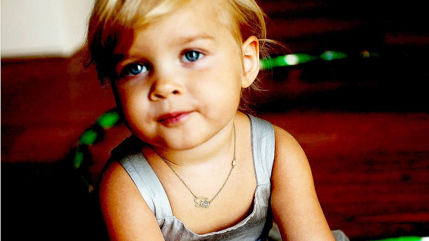 Gold Baptism Necklace, Gold Name Necklace Gold Baptism Necklace