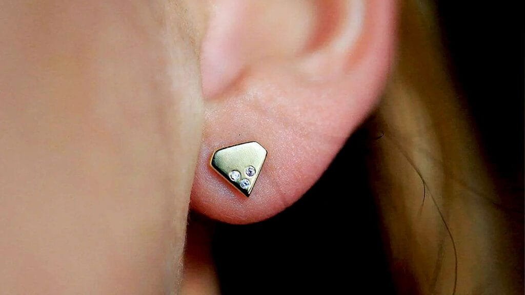 Gold Diamond Studs Earrings