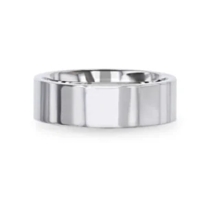 ARGENT Silver Polished Finish Flat Style Wedding Band – 4mm & 8mm