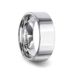 ARGENT Silver Polished Finish Flat Style Wedding Band 