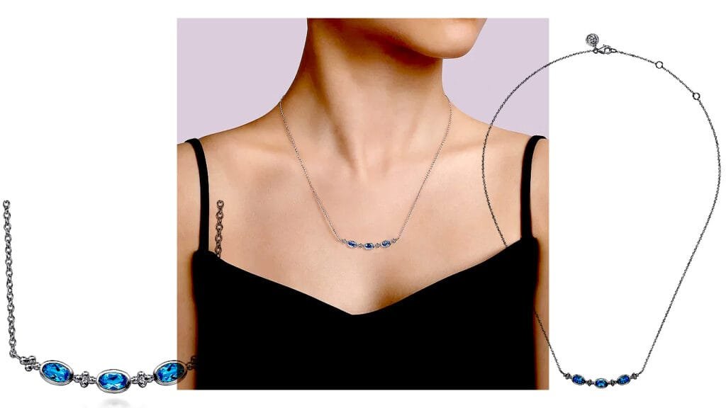 Blue Topaz Bar Necklace