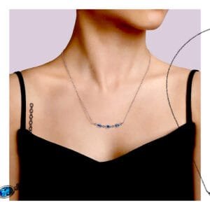 Blue Topaz Bar Necklace