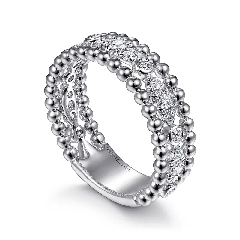 925-Sterling-Silver-White-Sapphire-Bujukan-Easy-Stackable-Ladies-Ring~LR51779SVJWS-3 925 Sterling Silver White Sapphire Bujukan Easy Stackable Ladies Ring