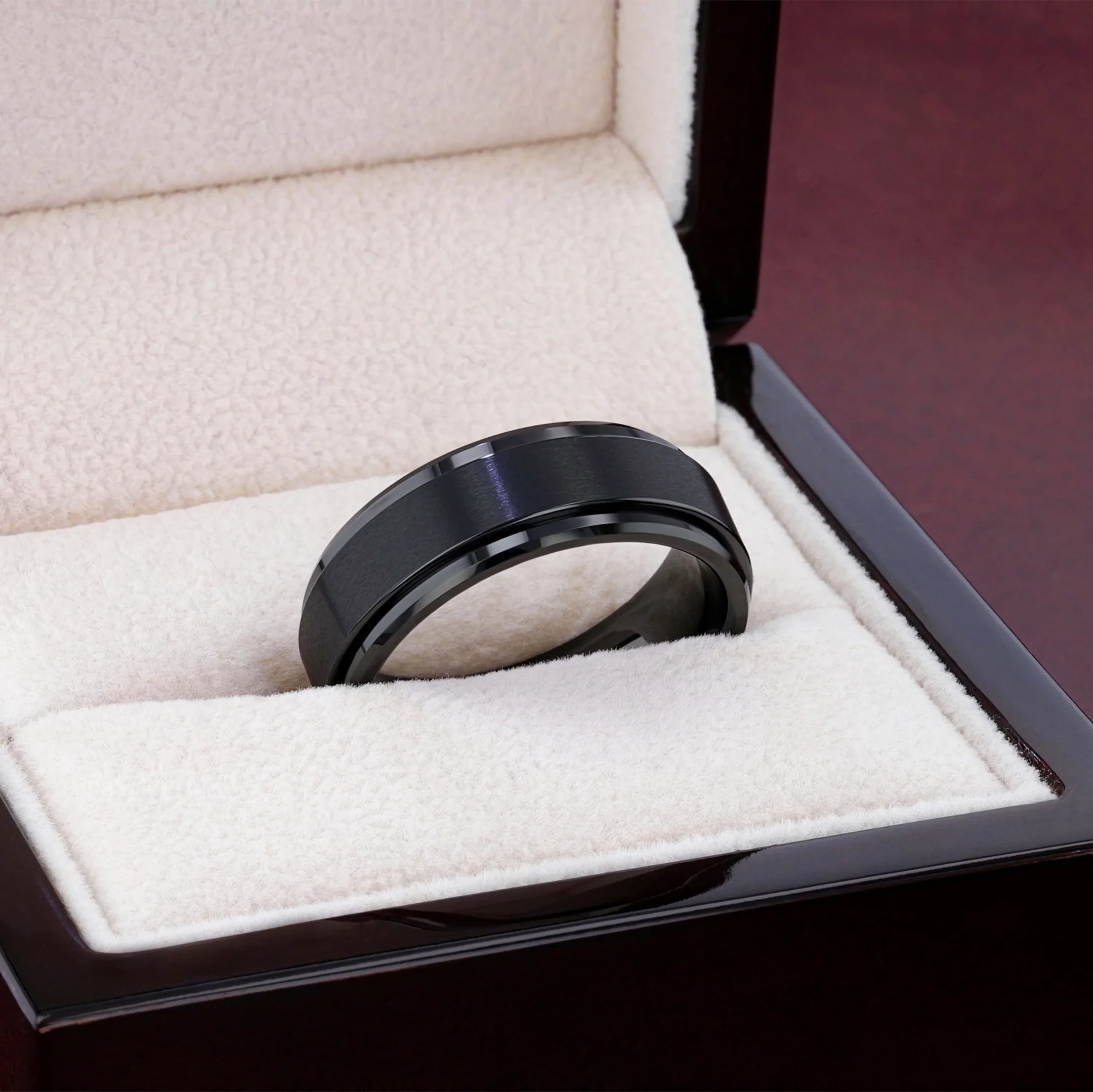 REVOLVE-2 Black Tungsten Spinner Ring