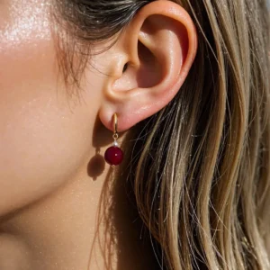 luz Red Agate Earrings