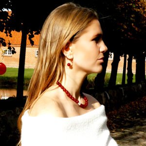luz Red Agate Earrings