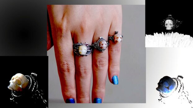 Antique Pearl Skull Pillbox Ring