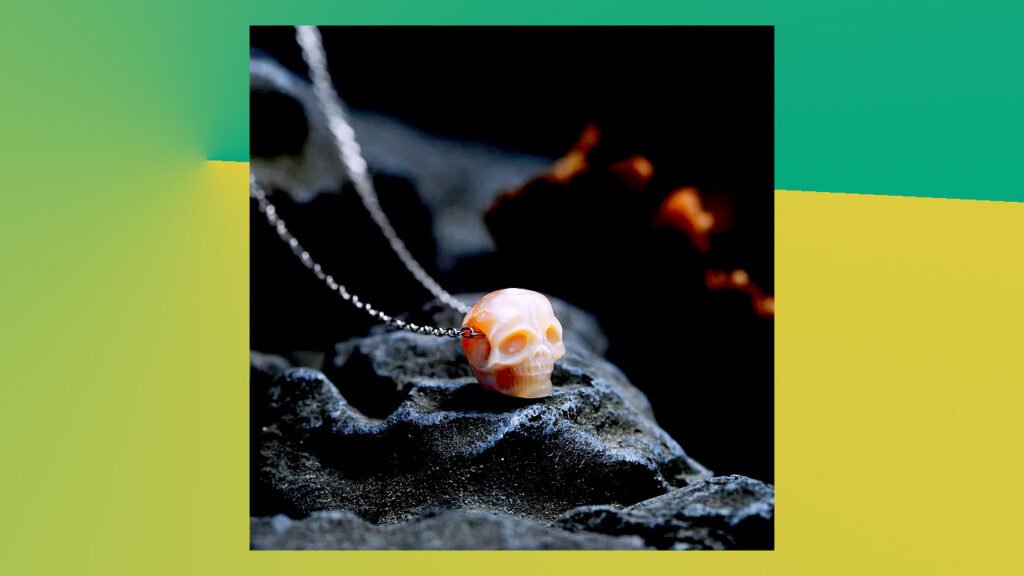 Minimalist Pearl Skull Necklace