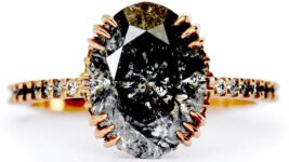 Kayla 3.8 ct Oval Salt and Pepper Diamond Ring