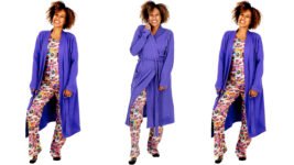 Purple Cotton Waffle Dressing Gown