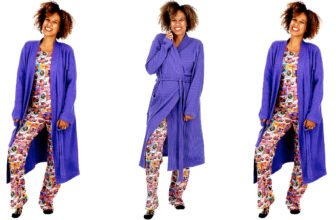 Purple Cotton Waffle Dressing Gown