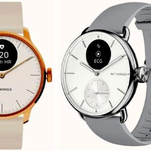 Withings ScanWatch 2 - Hybrid Smartwatch with ECG (38mm) White Hybrid Dial / Grey Silicone Watch HWA10-MODEL 2-ALL-INT