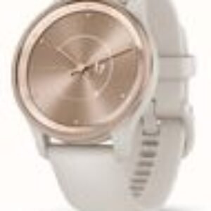 Garmin Vivomove Trend Peach Gold Stainless Steel Bezel With Ivory Case And Silicone Band 010-02665-01