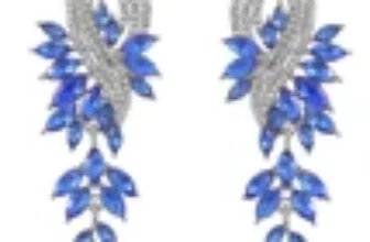 Green Earrings With Beadings and Rhinestones
