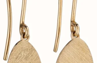 James Moore & Co 9ct Yellow Gold Matte Oval Diamond Drop Earrings