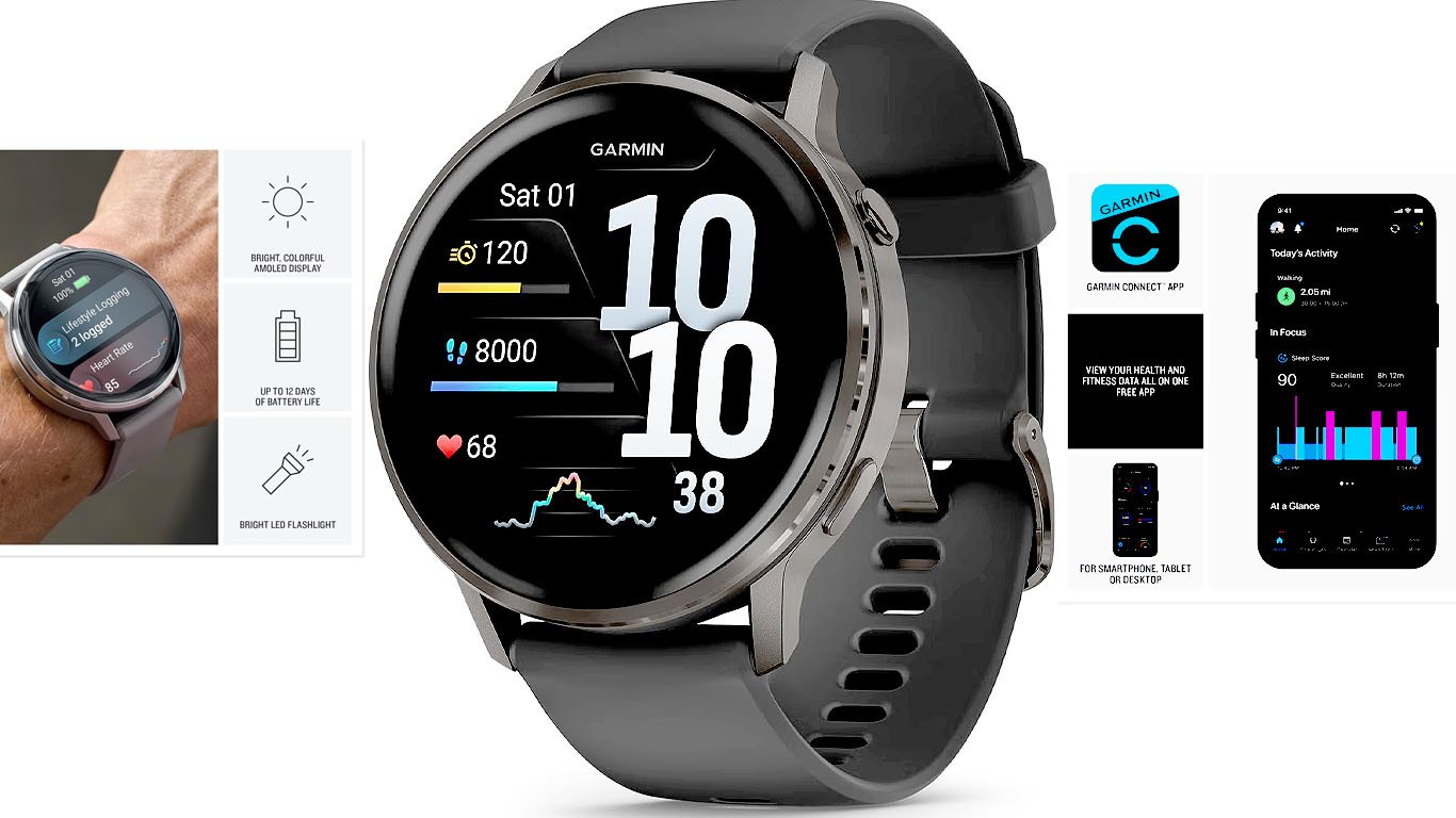 Garmin Venu® 4, Advanced Fitness Smartwatch, 45mm, Black Silicone