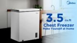 Midea 3.5 Cubic Feet Chest Freezer, Cu.ft-Convertible