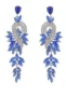 Green Earrings With Beadings and Rhinestones