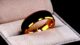 GASTON Gold Plated Tungsten Polished Beveled Ring with Brushed Black Center – 6mm 8mm