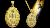 Moissanite Saint Mary Floral Grace Pendant