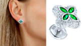 S925 Iced Luminous Clover Earrings