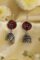 Red & Silver Toned Brass Studded Jhumkas