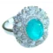 Luxurious 4.2 carat Colombian Emerald .925 Sterling Silver handcrafted Ring size 8 1/4